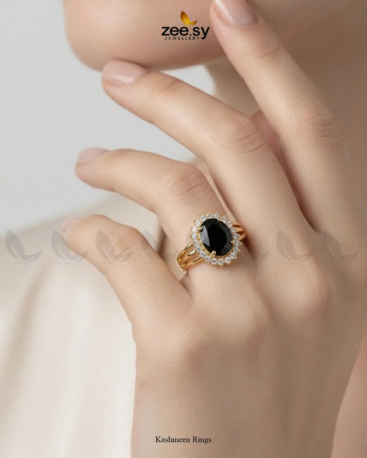 Kashmeen Bold Stone Zircon Rings Finger Ring - Zeesy Jewellery Pakistan | Premium Artificial & Imitation Jewellery