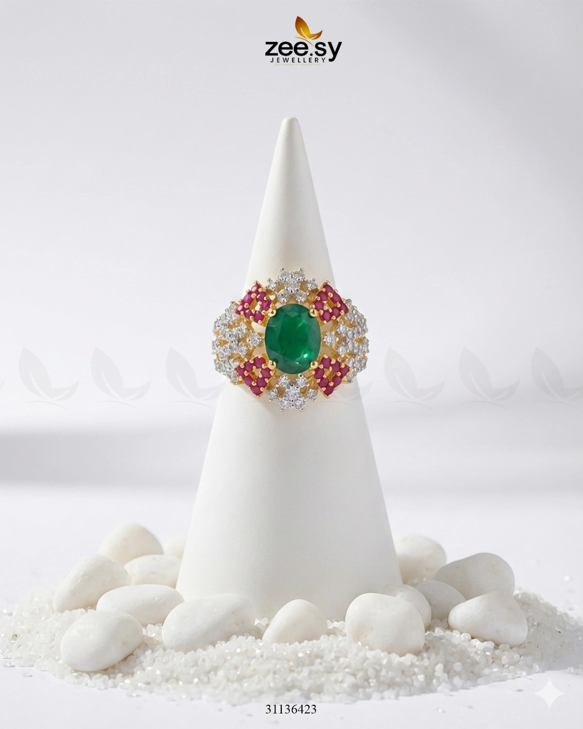 Klyra Gemstone Bold Stone Ring Finger Ring - Zeesy Jewellery Pakistan | Premium Artificial & Imitation Jewellery