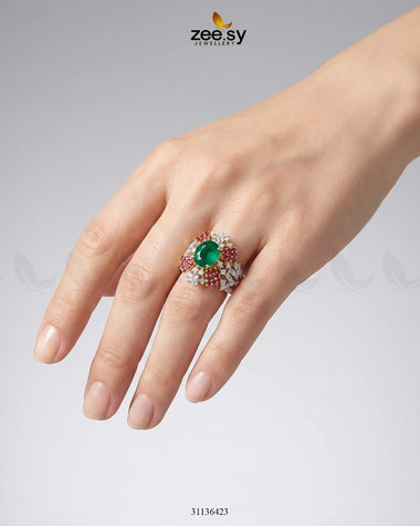 Klyra Gemstone Bold Stone Ring Finger Ring - Zeesy Jewellery Pakistan | Premium Artificial & Imitation Jewellery