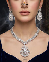 Leaf Teardrop Necklace Set Necklace Sets - Zeesy Jewellery Pakistan | Premium Artificial & Imitation Jewellery