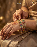 Leaf Vine Gems Stone Bangles - Zeesy Jewellery