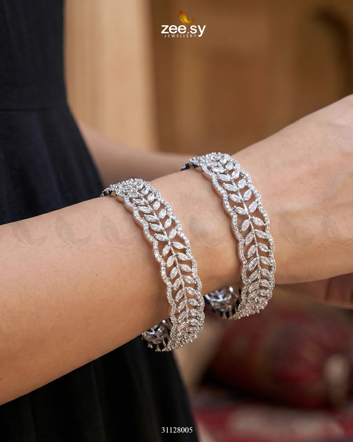 Leaf Vine Gems Stone Bangles - Zeesy Jewellery