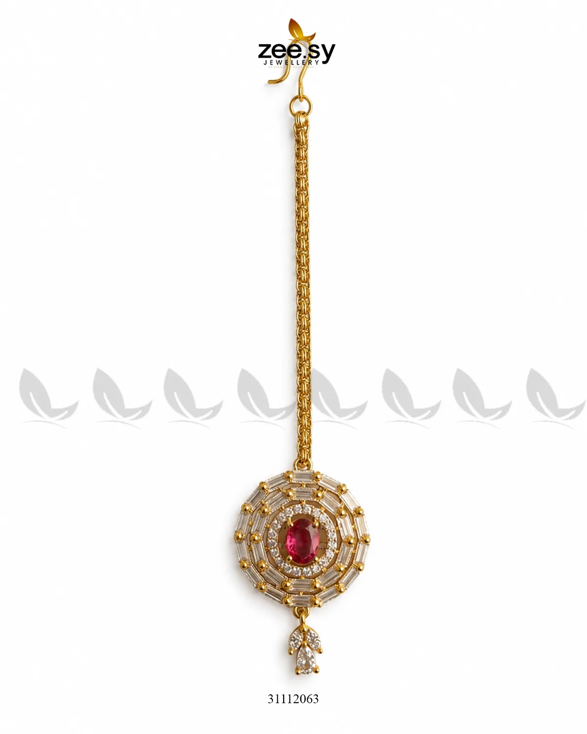 Fuchsia Liana Bindiya by RHS09 featuring intricate floral design for traditional Indian adornment.