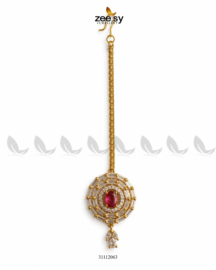 Fuchsia Liana Bindiya by RHS09 featuring intricate floral design for traditional Indian adornment.