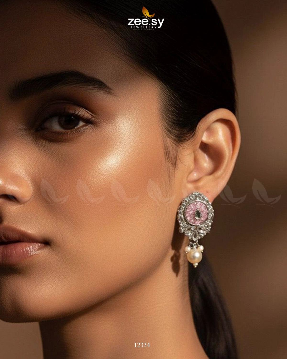 Limestone Crush Studs Earrings - Zeesy Jewellery