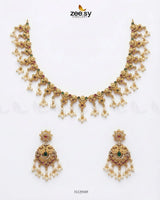 Linear Seed Pearl Necklace Set Necklace Sets - Zeesy Jewellery Pakistan | Premium Artificial & Imitation Jewellery