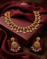 Linear Seed Pearl Necklace Set Necklace Sets - Zeesy Jewellery Pakistan | Premium Artificial & Imitation Jewellery