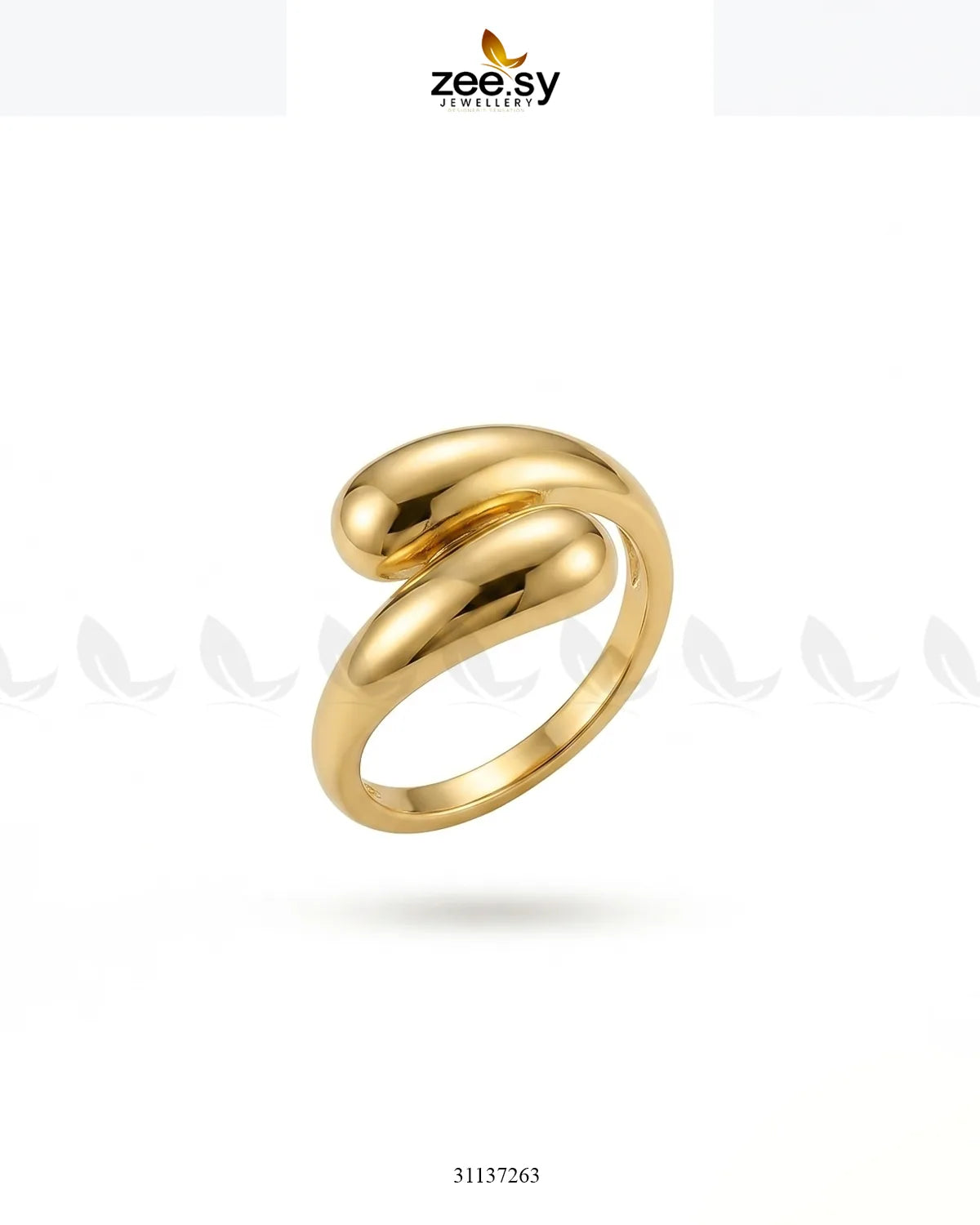 London Studio Gilded Fluid Ring Finger Ring - Zeesy Jewellery Pakistan | Premium Artificial & Imitation Jewellery