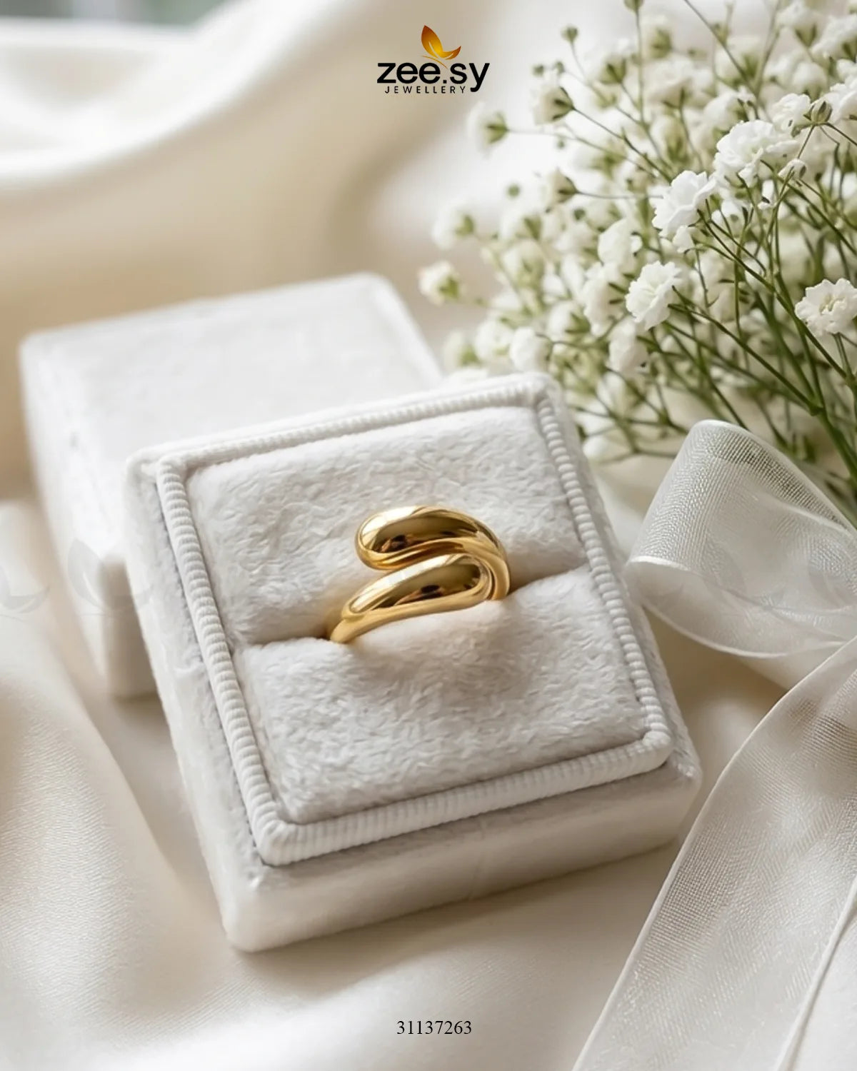 London Studio Gilded Fluid Ring Finger Ring - Zeesy Jewellery Pakistan | Premium Artificial & Imitation Jewellery