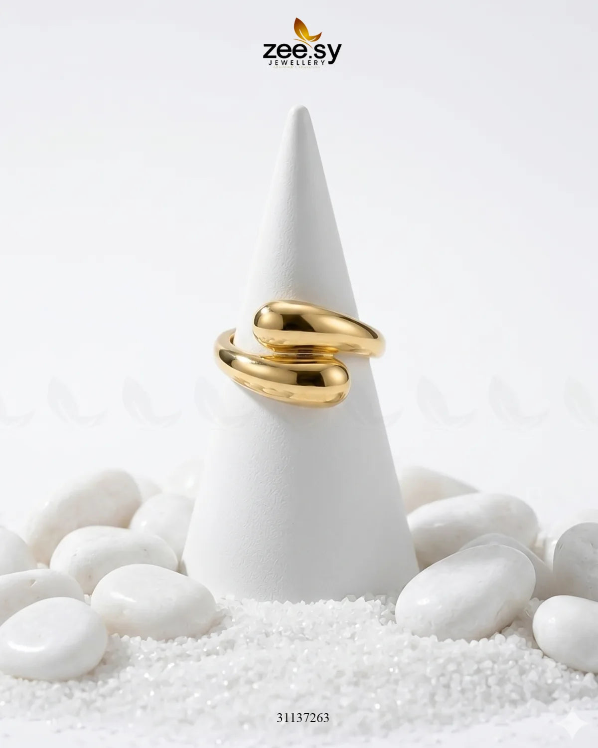 London Studio Gilded Fluid Ring Finger Ring - Zeesy Jewellery Pakistan | Premium Artificial & Imitation Jewellery