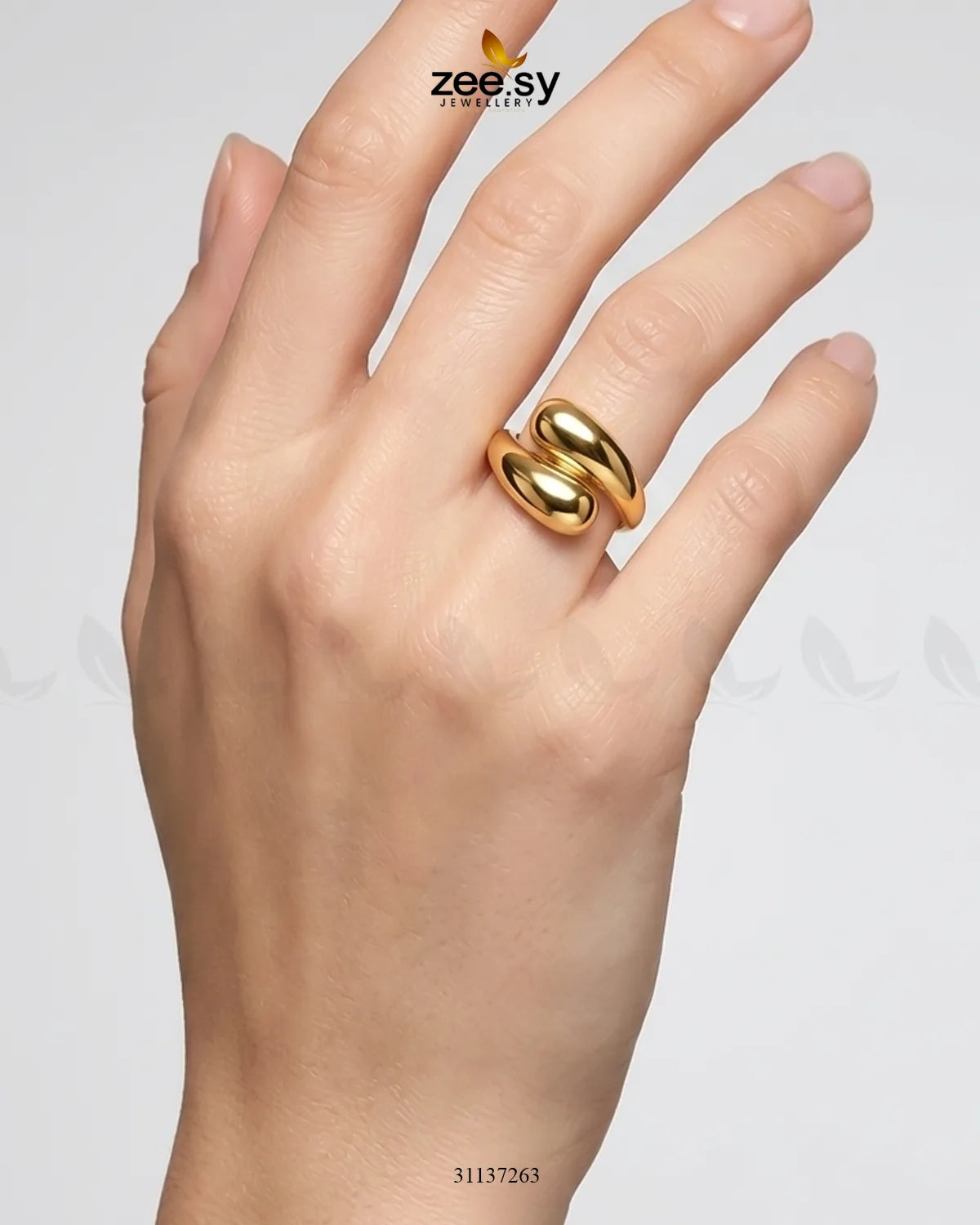 London Studio Gilded Fluid Ring Finger Ring - Zeesy Jewellery Pakistan | Premium Artificial & Imitation Jewellery