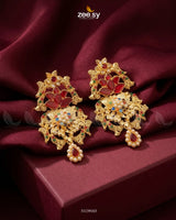 Lotus Floral Beads Bridal Earrings Earrings - Zeesy Jewellery Pakistan | Premium Artificial & Imitation Jewellery