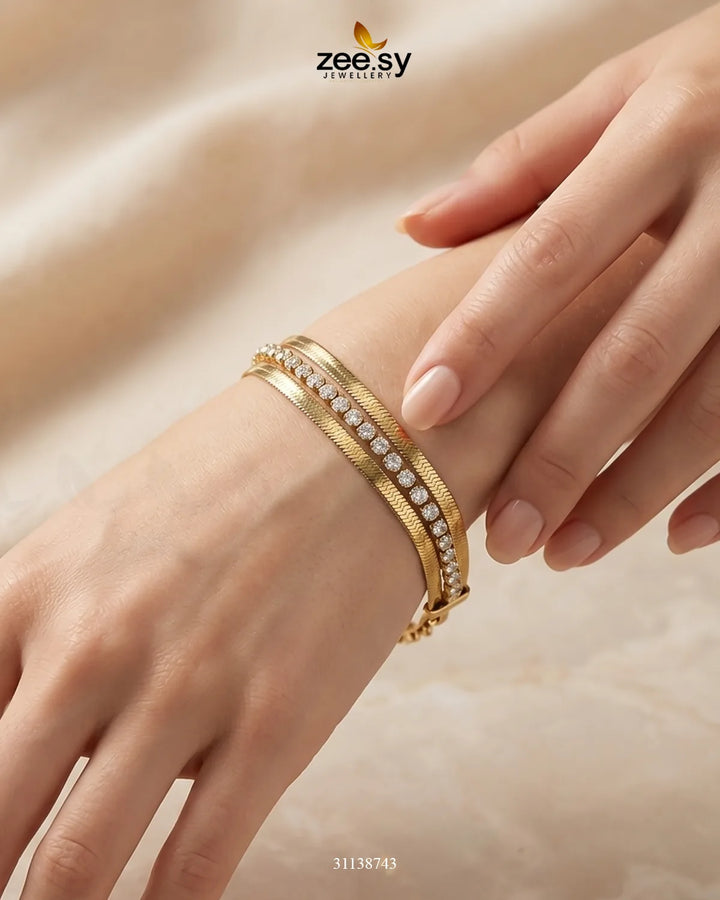 Lumina Triple Strand Bracelet Bracelet - Zeesy Jewellery Pakistan | Premium Artificial & Imitation Jewellery