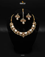 Luminary Gold Toned Necklace Set Champagne - Zeesy Jewellery