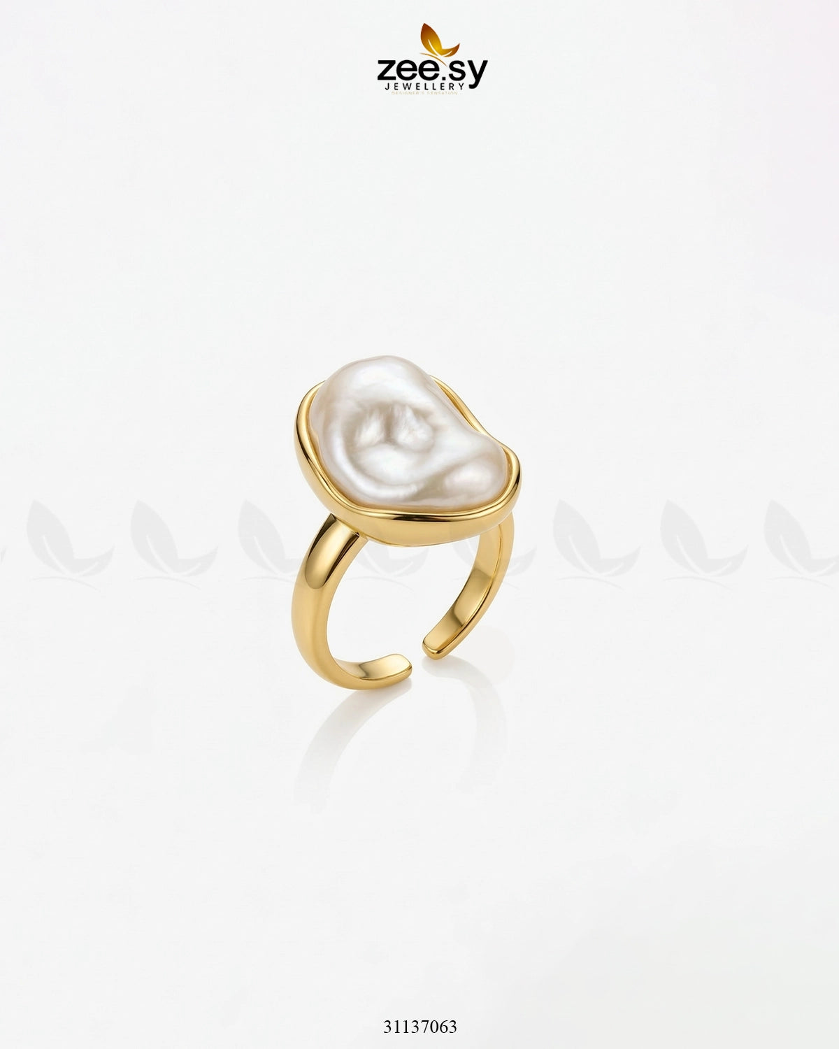 Luminous Baroque Gilded Molten Ring