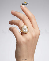 Luminous Baroque Gilded Molten Ring