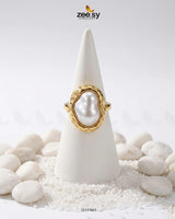 Luminous Baroque Gilded Molten Ring Finger Ring - Zeesy Jewellery Pakistan | Premium Artificial & Imitation Jewellery