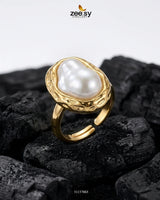 Luminous Baroque Gilded Molten Ring Finger Ring - Zeesy Jewellery Pakistan | Premium Artificial & Imitation Jewellery
