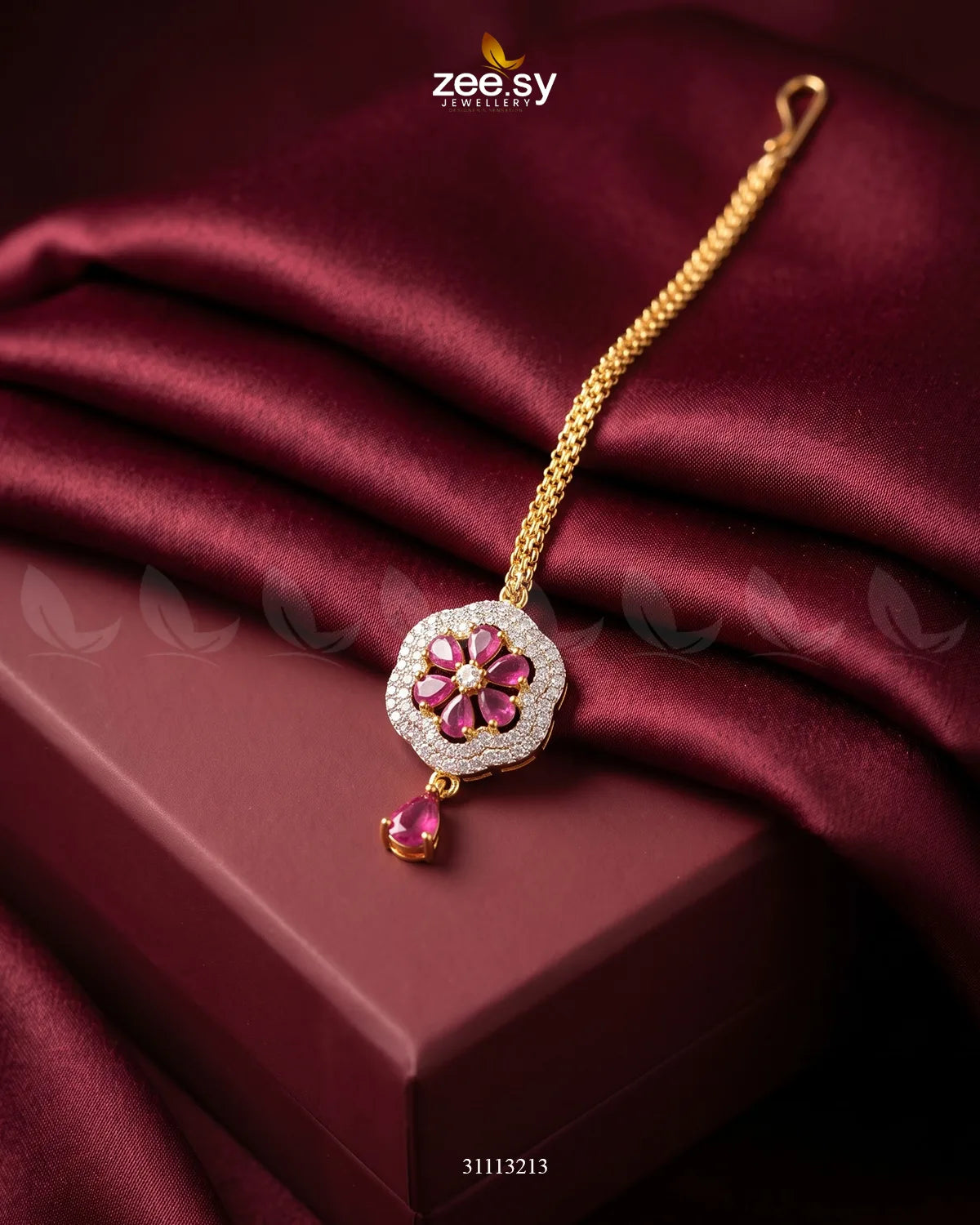 Lunea Bindiya Golden Fuchsia bindiya - Zeesy Jewellery Pakistan | Premium Artificial & Imitation Jewellery