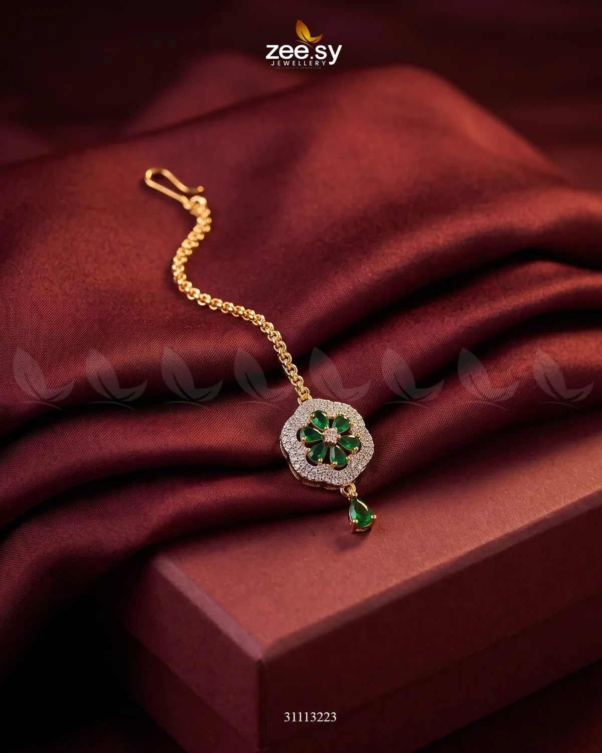 Lunea Bindiya Golden Green bindiya - Zeesy Jewellery Pakistan | Premium Artificial & Imitation Jewellery