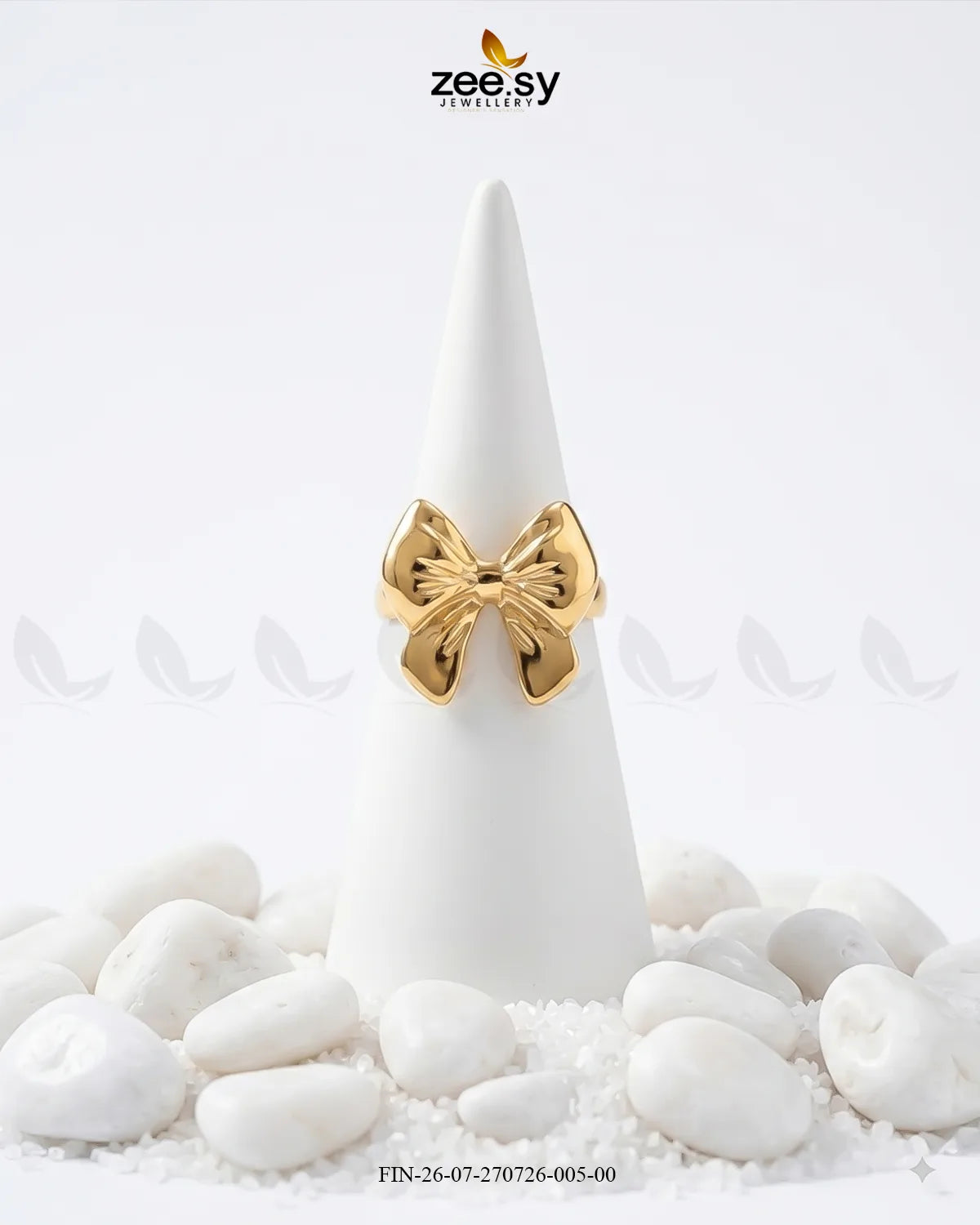 Luxe Curved Ribbon Tie Ring Finger Ring - Zeesy Jewellery Pakistan | Premium Artificial & Imitation Jewellery