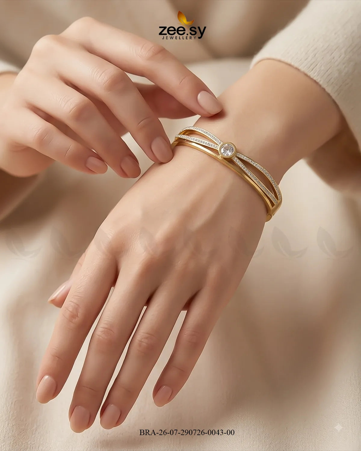 Luxe Infinity Paved Cuff Bracelet Bracelet - Zeesy Jewellery Pakistan | Premium Artificial & Imitation Jewellery