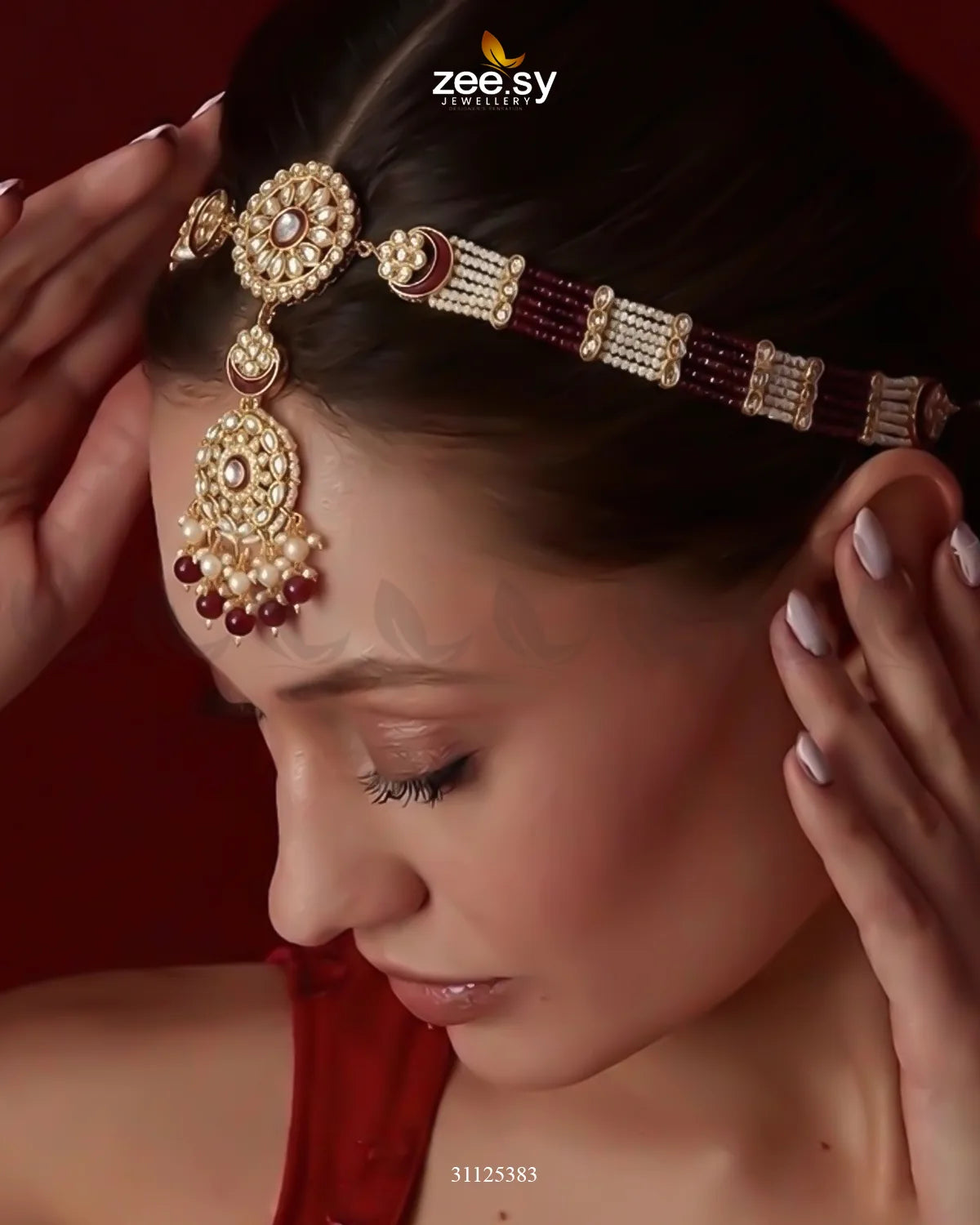 Luxurious Broad Carved Bridal Set Bridal Set - Zeesy Jewellery Pakistan | Premium Artificial & Imitation Jewellery