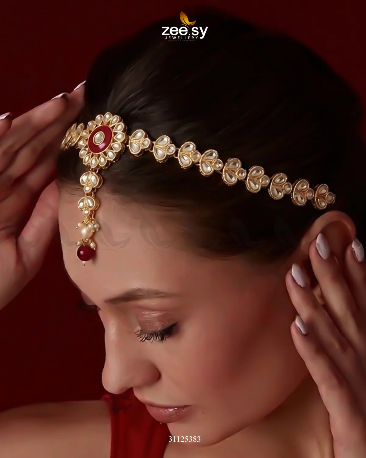 Luxurious Broad Carved Bridal Set Bridal Set - Zeesy Jewellery Pakistan | Premium Artificial & Imitation Jewellery