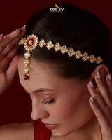Luxurious Broad Carved Bridal Set Bridal Set - Zeesy Jewellery Pakistan | Premium Artificial & Imitation Jewellery
