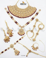Luxurious Broad Carved Bridal Set Bridal Set - Zeesy Jewellery Pakistan | Premium Artificial & Imitation Jewellery