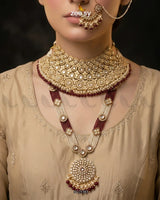 Luxurious Broad Carved Bridal Set Bridal Set - Zeesy Jewellery Pakistan | Premium Artificial & Imitation Jewellery