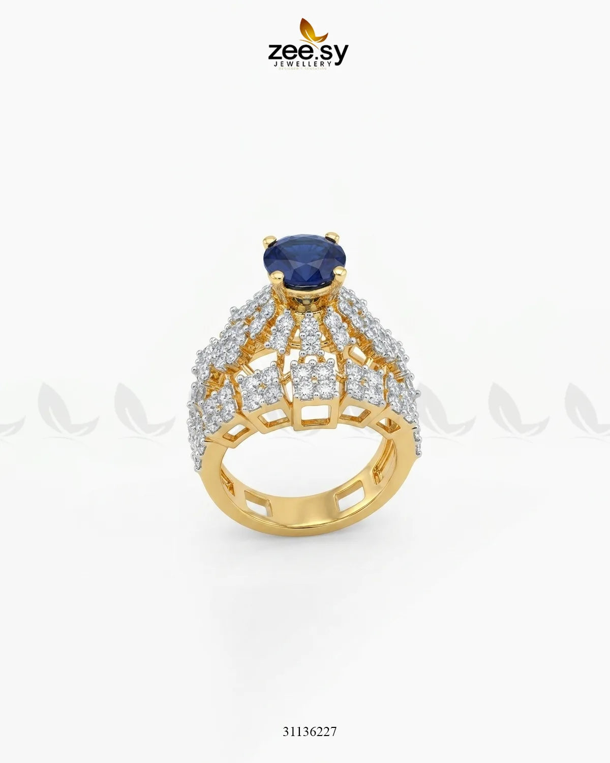 Luxurious Diamond Cluster Ring Finger Ring - Zeesy Jewellery Pakistan | Premium Artificial & Imitation Jewellery