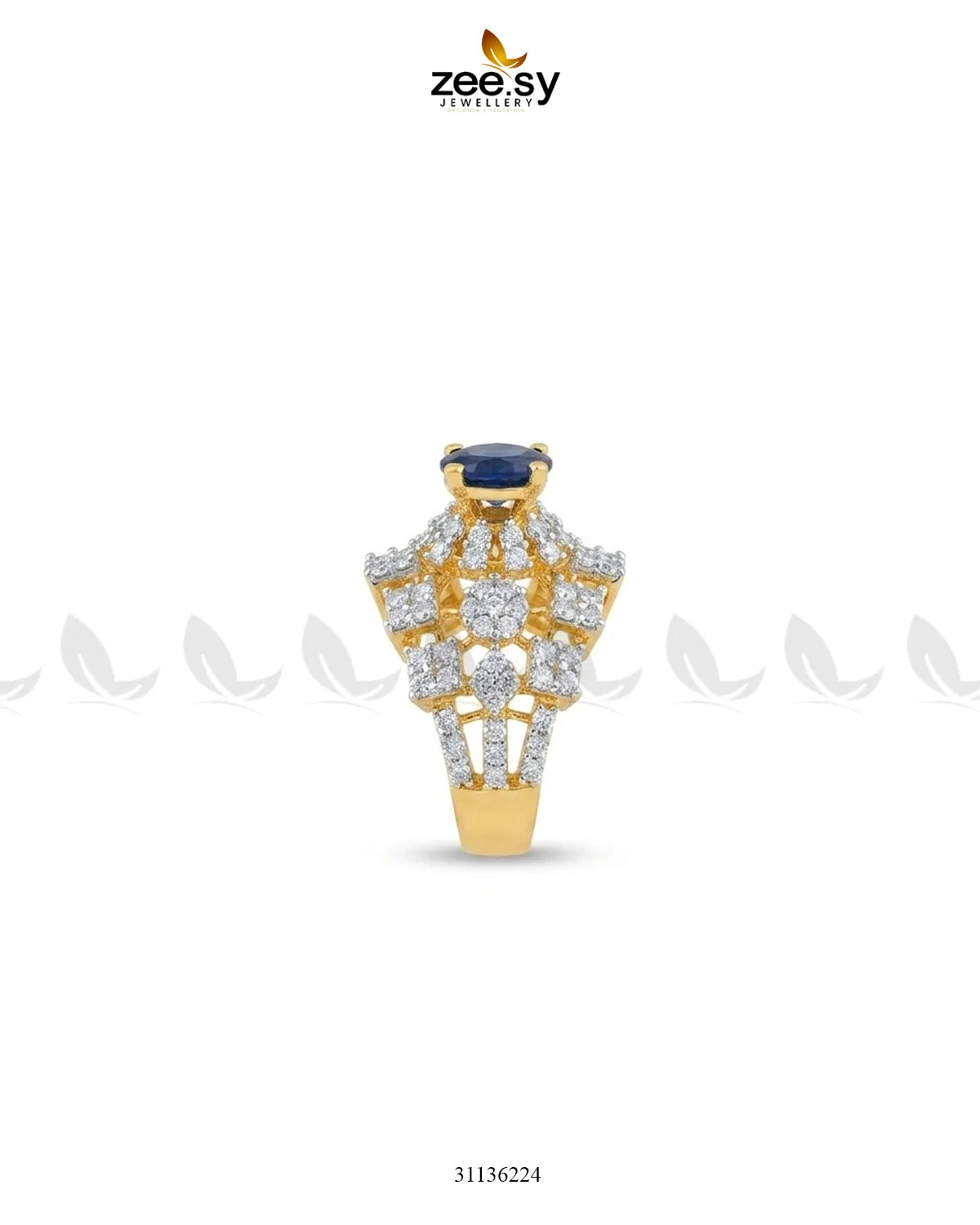 Luxurious Diamond Cluster Ring Finger Ring - Zeesy Jewellery Pakistan | Premium Artificial & Imitation Jewellery