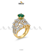 Luxurious Diamond Cluster Ring Finger Ring - Zeesy Jewellery Pakistan | Premium Artificial & Imitation Jewellery