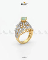 Luxurious Diamond Cluster Ring Finger Ring - Zeesy Jewellery Pakistan | Premium Artificial & Imitation Jewellery