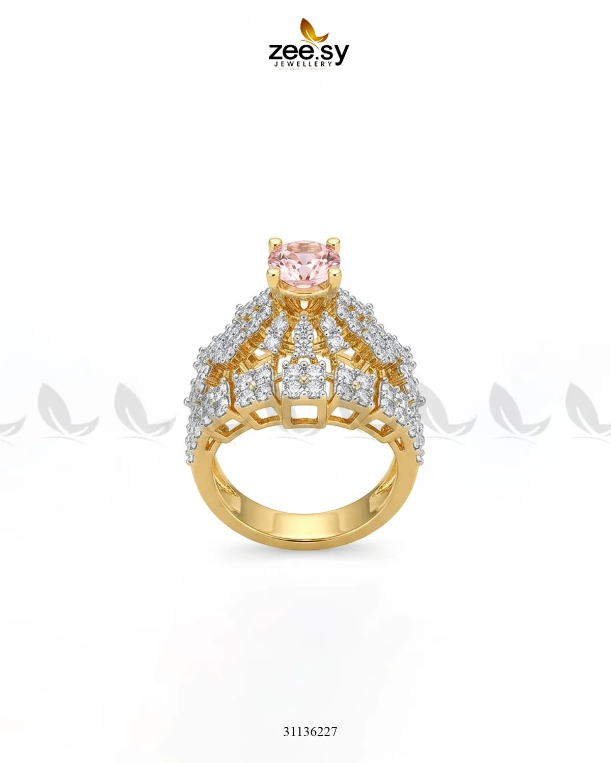 Luxurious Diamond Cluster Ring Finger Ring - Zeesy Jewellery Pakistan | Premium Artificial & Imitation Jewellery