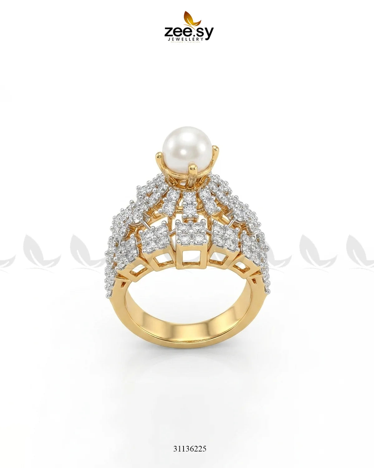 Luxurious Diamond Cluster Ring Finger Ring - Zeesy Jewellery Pakistan | Premium Artificial & Imitation Jewellery