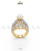Luxurious Diamond Cluster Ring Finger Ring - Zeesy Jewellery Pakistan | Premium Artificial & Imitation Jewellery