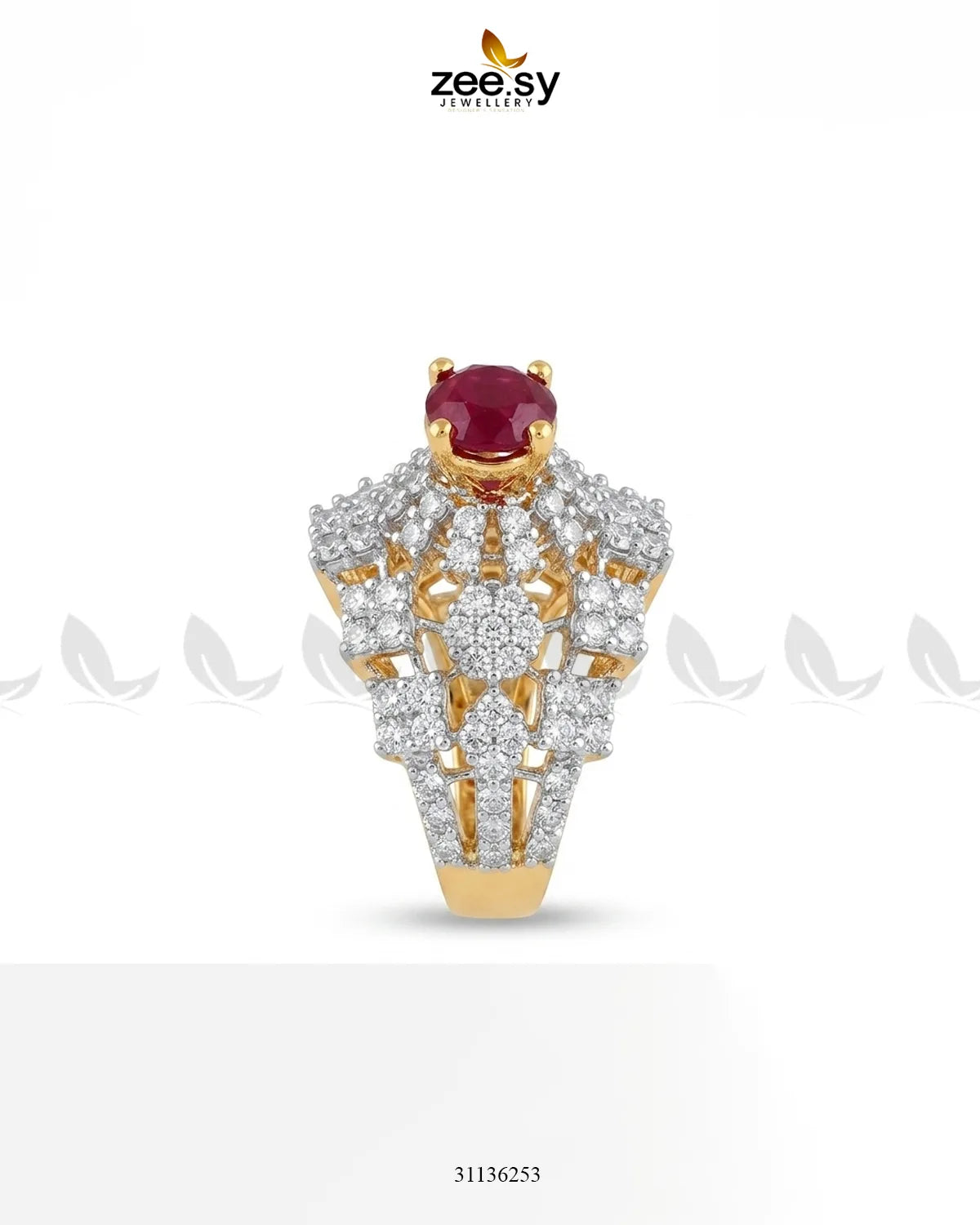 Luxurious Diamond Cluster Ring Finger Ring - Zeesy Jewellery Pakistan | Premium Artificial & Imitation Jewellery