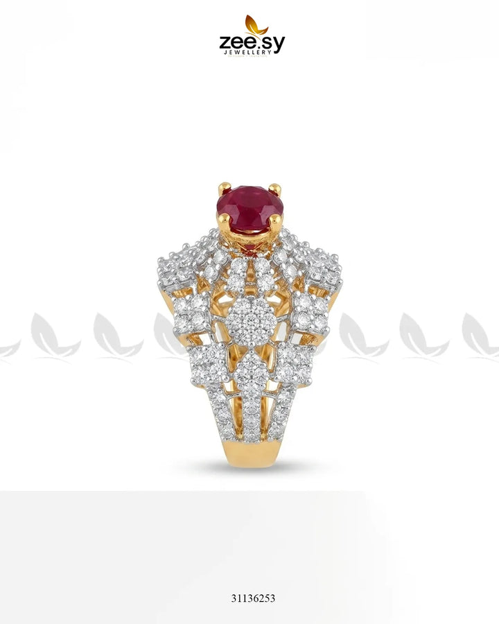 Luxurious Diamond Cluster Ring Finger Ring - Zeesy Jewellery Pakistan | Premium Artificial & Imitation Jewellery