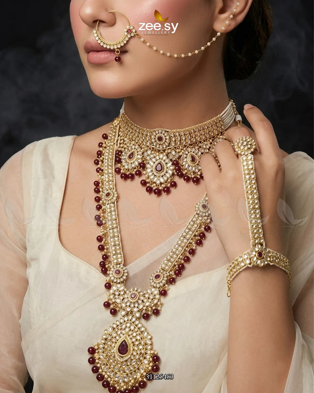 Luxurious Elaborate Grand Bridal Set Bridal Set - Zeesy Jewellery Pakistan | Premium Artificial & Imitation Jewellery