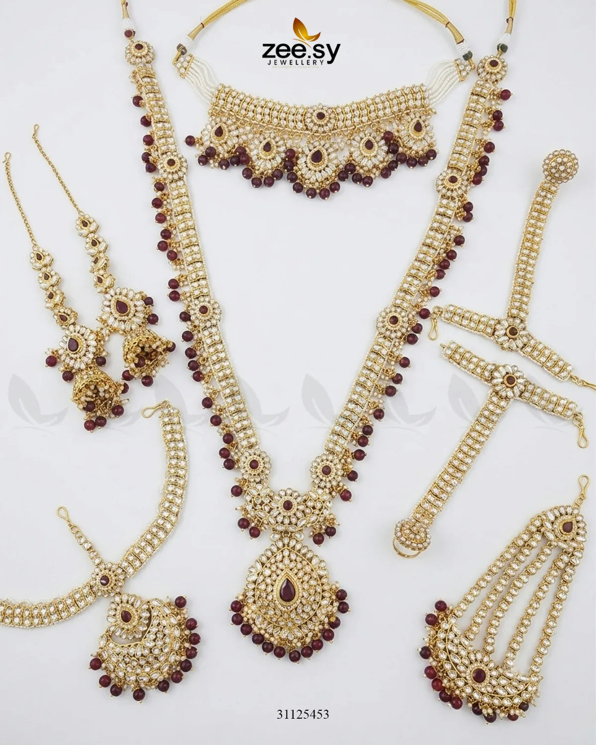 Luxurious Elaborate Grand Bridal Set Bridal Set - Zeesy Jewellery Pakistan | Premium Artificial & Imitation Jewellery