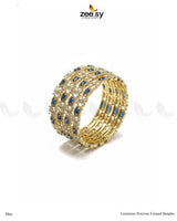 Luxurious Precious Formed Bangles - Blue - Zeesy Jewellery