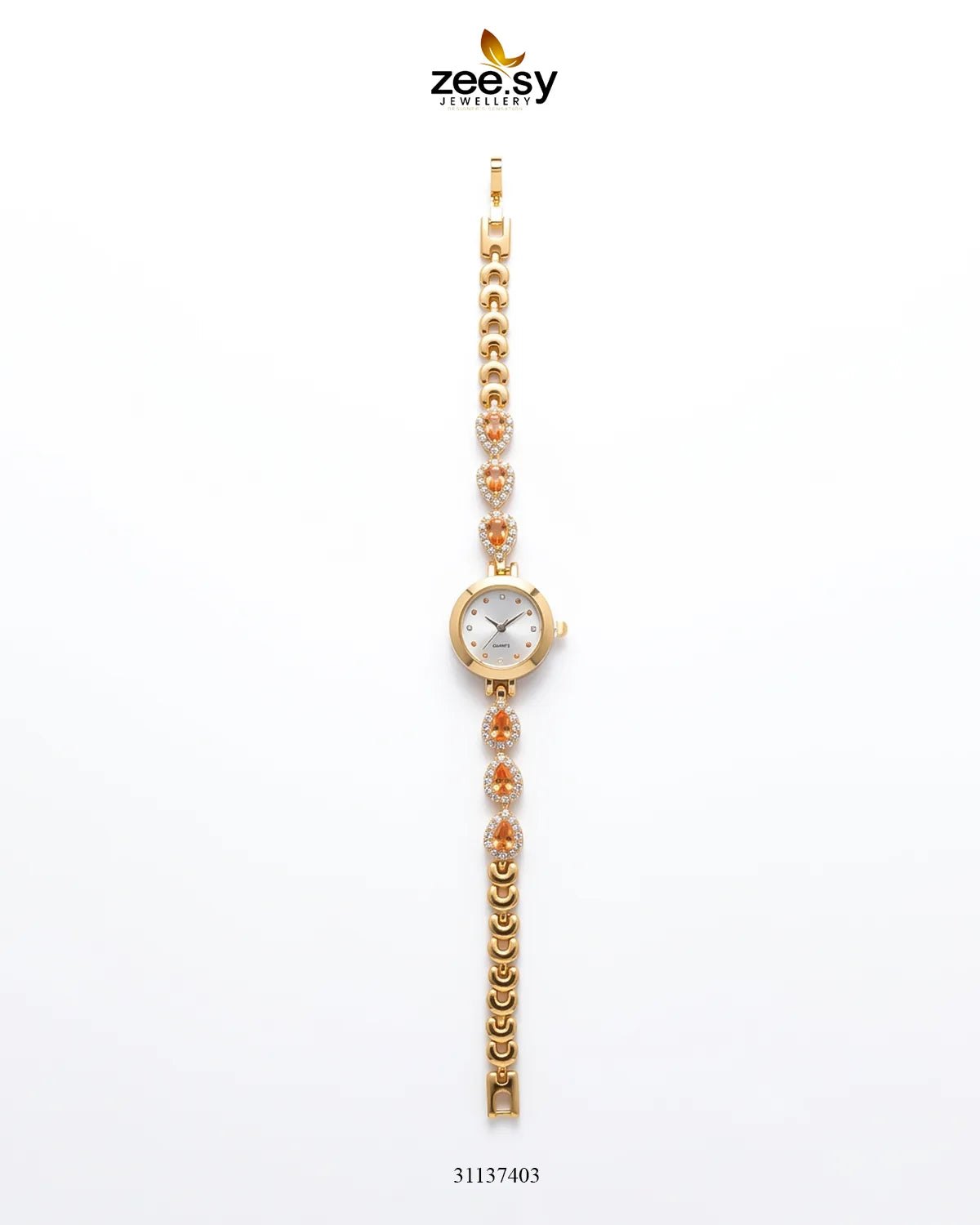 Luxury Rose Bracelet Watch Golden Champagne ACCESSORIES - Zeesy Jewellery Pakistan | Premium Artificial & Imitation Jewellery