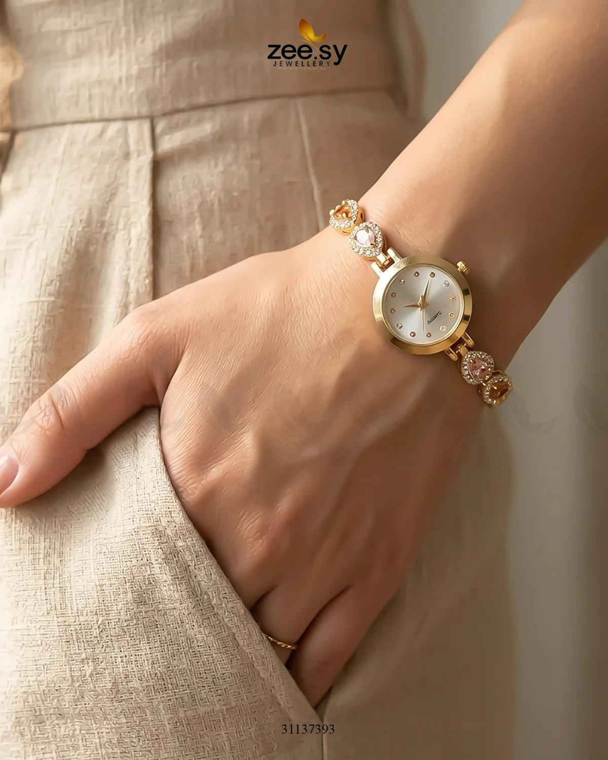 Luxury Rose Bracelet Watch ACCESSORIES - Zeesy Jewellery Pakistan | Premium Artificial & Imitation Jewellery