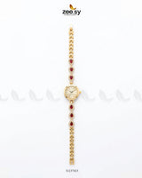 Luxury Rose Bracelet Watch Golden Red ACCESSORIES - Zeesy Jewellery Pakistan | Premium Artificial & Imitation Jewellery