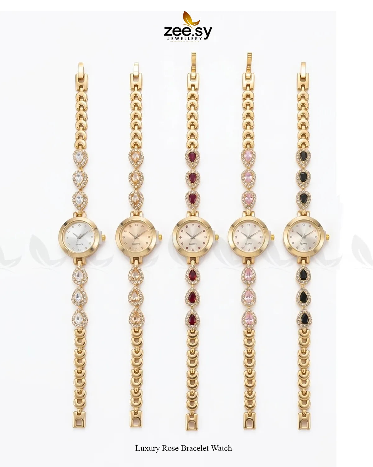 Luxury Rose Bracelet Watch ACCESSORIES - Zeesy Jewellery Pakistan | Premium Artificial & Imitation Jewellery
