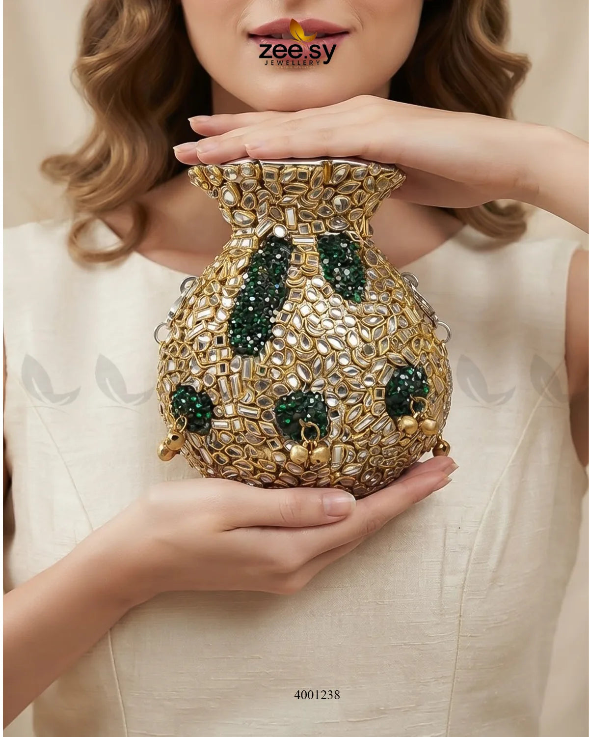 Luxury Kundan Potli Clutch Bag ACCESSORIES - Zeesy Jewellery Pakistan | Premium Artificial & Imitation Jewellery