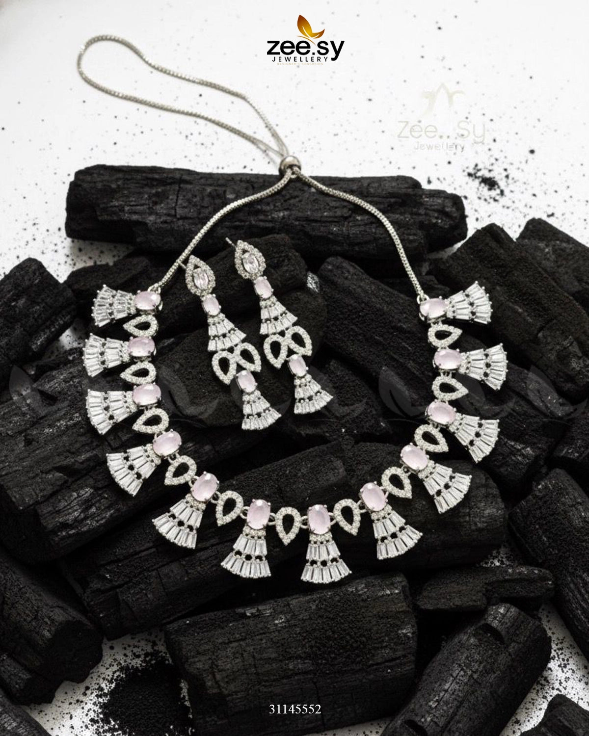 Baguette Fringe Tassel Necklace Set - Zeesy Jewellery