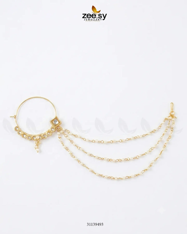 Magnolia Pearl Traditional Nose Ring Nose ring - Zeesy Jewellery Pakistan | Premium Artificial & Imitation Jewellery